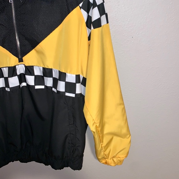 Forever 21 Yellow/Black/White Checker Wind Breaker - Picture 4 of 5
